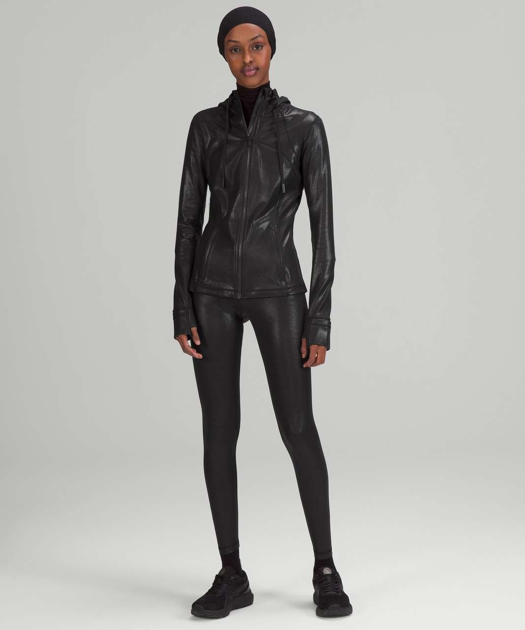 Lululemon Hooded Define Jacket Shine 10 Radiate Foil Print Black Nulu Nwot